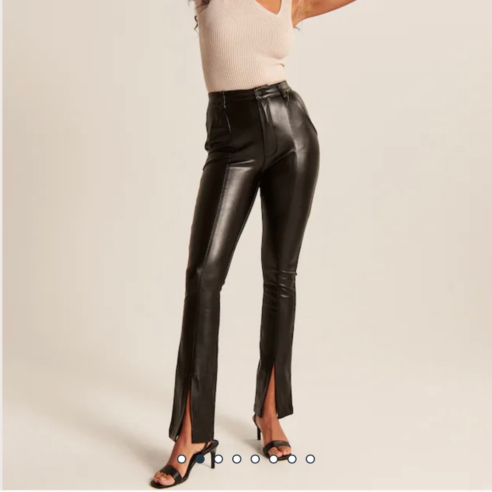 Abercrombie & Fitch Vegan Leather Split-Hem Pants